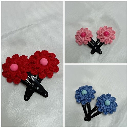 Barrette cheveux au crochet en perles