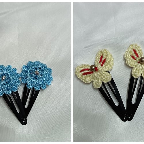 Barrette cheveux au crochet