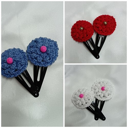 Barrette cheveux au crochet en perles