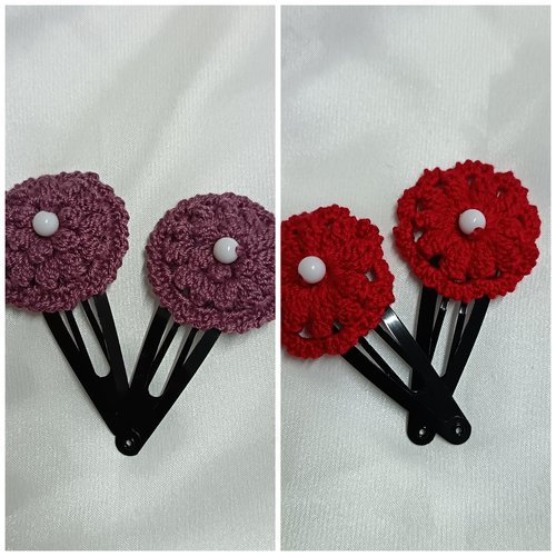 Barrette cheveux au crochet en perles