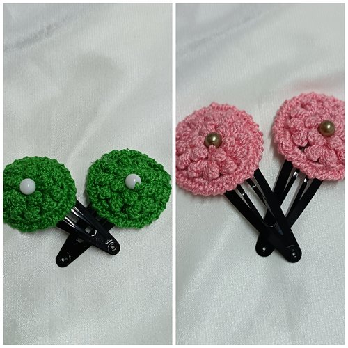 Barrette cheveux au crochet en perles