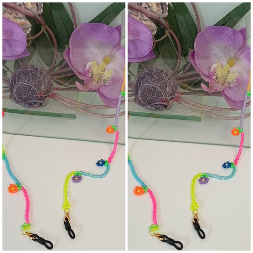 Chaîne à lunettes en perles