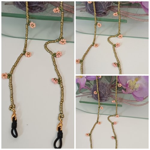 Chaîne à lunettes en perles