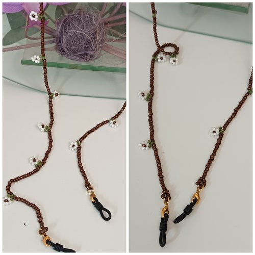Chaîne à lunettes en perles