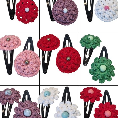 Barrette cheveux au crochet en perles
