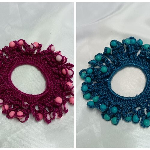 Chouchou pour cheveux au crochet en perles