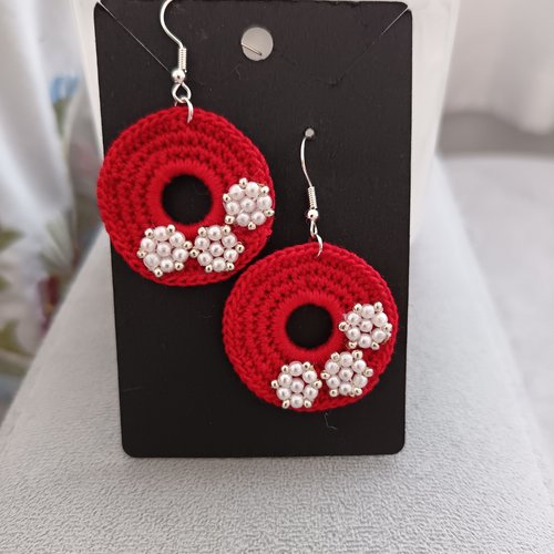 Boucles d'oreilles au crochet en perles