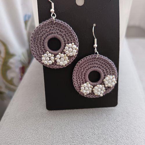 Boucles d'oreilles au crochet en perles