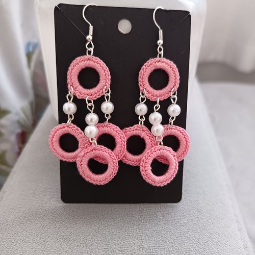 Boucles d'oreilles au crochet en perles