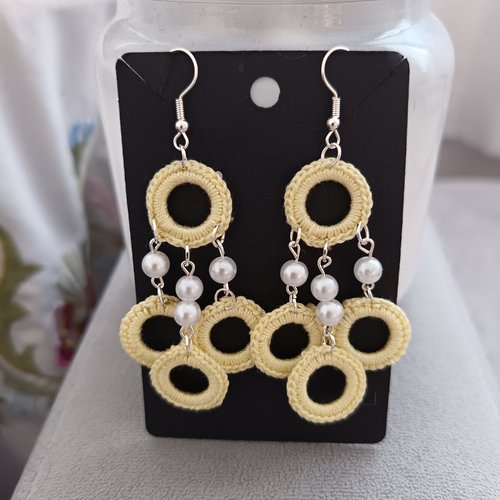 Boucles d'oreilles au crochet en perles