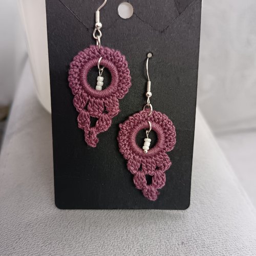 Boucles d'oreilles au crochet en perles