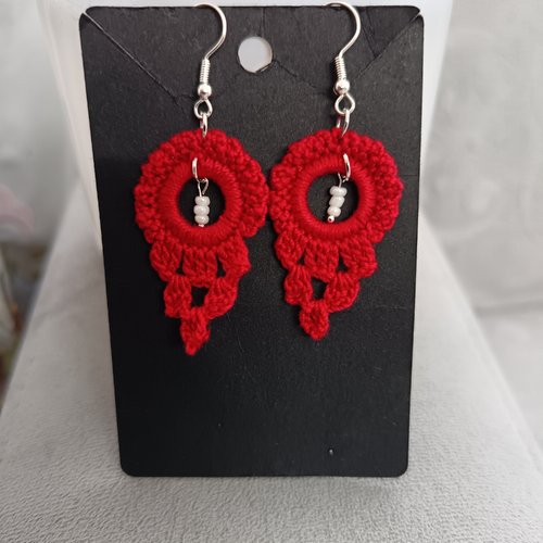 Boucles d'oreilles au crochet en perles