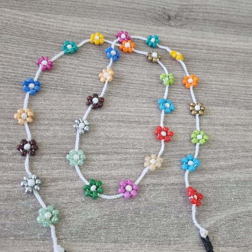 Cordon pour lunettes au crochet en perles