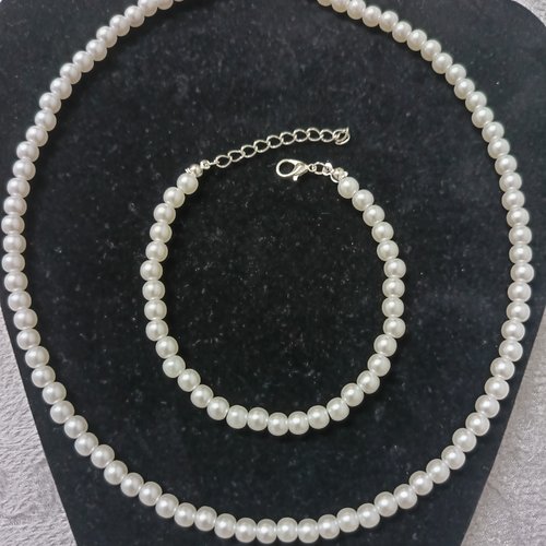 Ensembles de bijoux en perles blanches