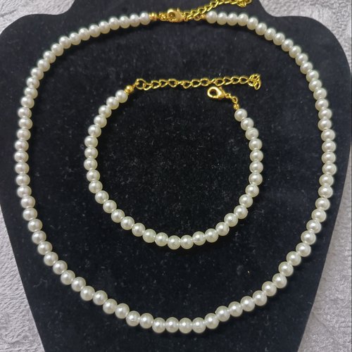 Ensembles de bijoux en perles blanches nacrées