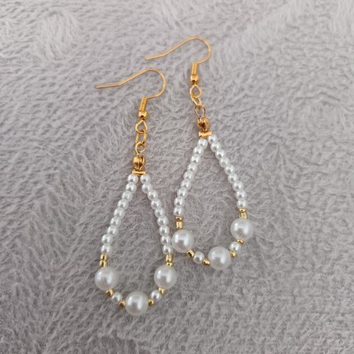 Boucles d'oreilles pendantes en perles