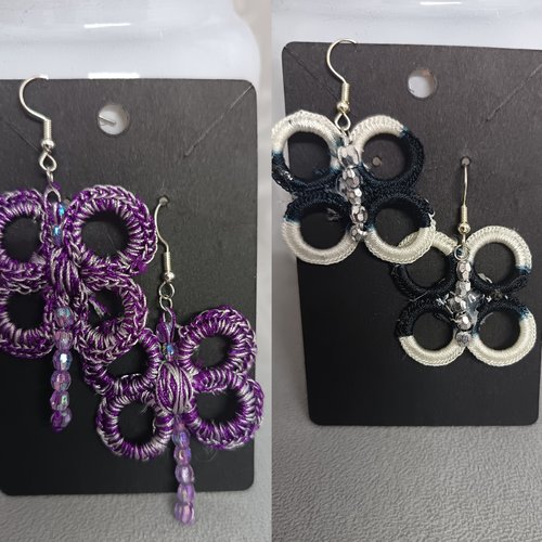 Boucles d'oreilles au crochet en perles