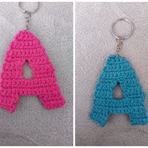 Porte clés lettre a au crochet, accessoire bijou pour sac