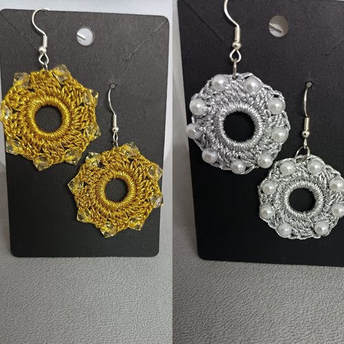 Boucles d'oreilles au crochet en perles