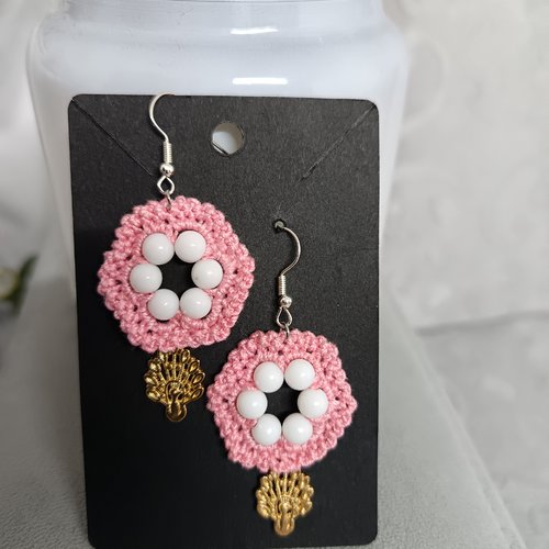 Boucles d'oreilles au crochet en perles