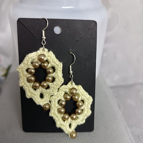 Boucles d'oreilles au crochet en perles