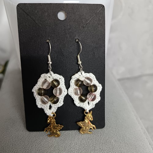 Boucles d'oreilles au crochet en perles