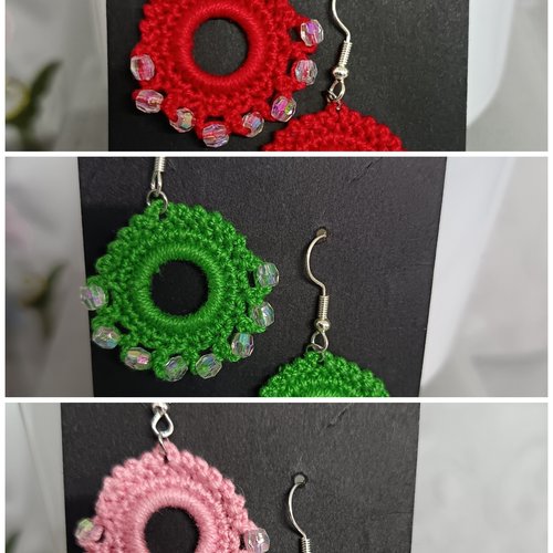 Boucles d'oreilles au crochet en perles