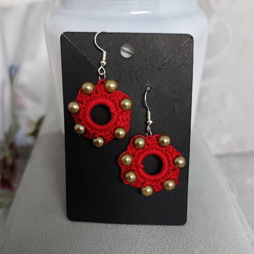 Boucles d'oreilles au crochet en perles