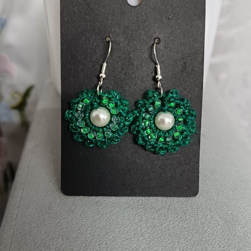 Boucles d'oreilles au crochet en perles