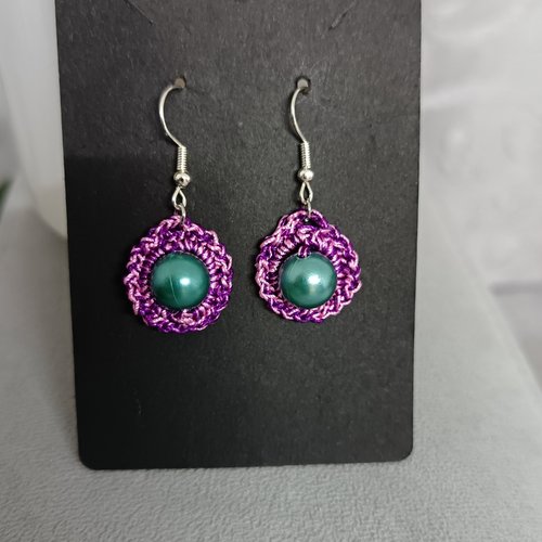Boucles d'oreilles au crochet en perles