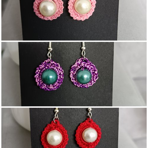 Boucles d'oreilles au crochet en perles