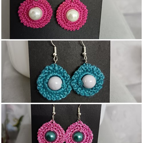 Boucles d'oreilles au crochet en perles