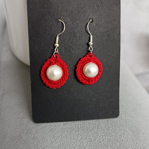 Boucles d'oreilles au crochet en perles