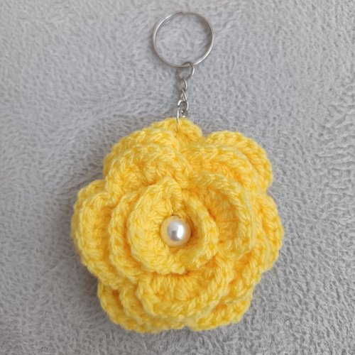 Porte clés au crochet en perles, accessoire bijou pour sac
