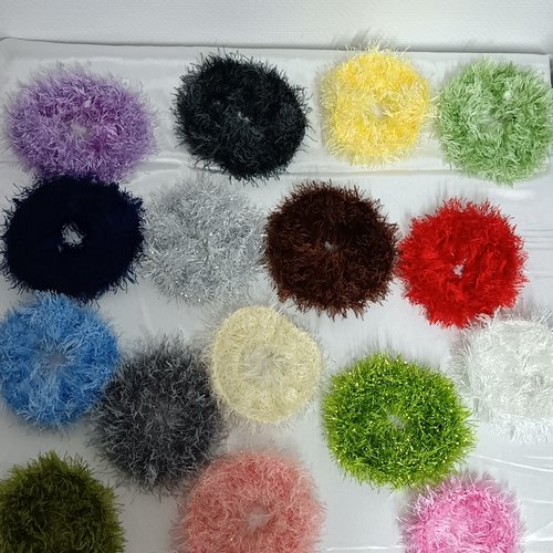Chouchou au crochet laine élégante, élastique attache cheveux, accessoire cheveux