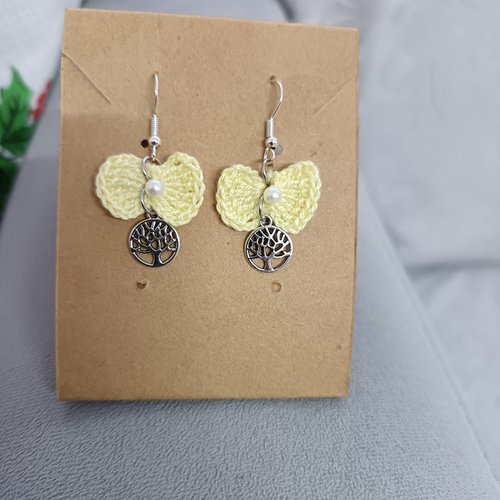 Boucles d'oreilles papillon au crochet en perles, accessoire bijou pour femme, breloque arbre de vie