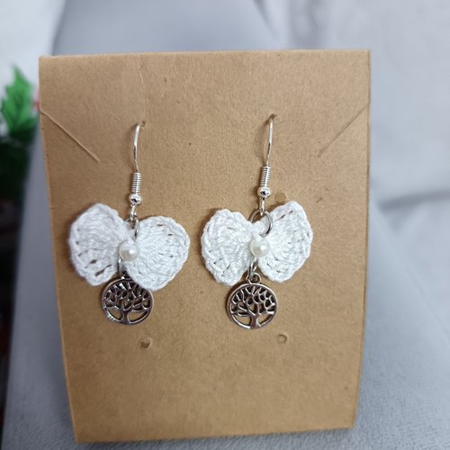 Boucles d'oreilles papillon au crochet en perles, accessoire bijou pour femme, breloque arbre de vie