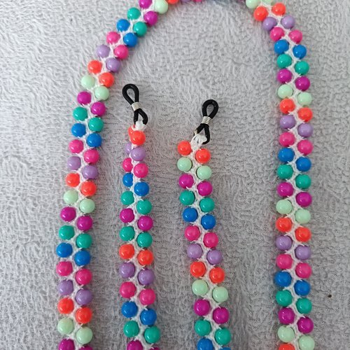 Cordon chaîne pour lunettes en perles, porte attache lunettes, accessoire bijou pour femme