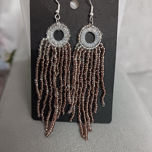 Boucles d'oreilles pendantes en perles, accessoires bijoux pour femme, boucles d'oreilles tissées à l aiguille