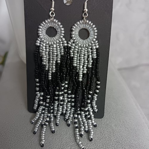 Boucles d'oreilles pendantes en perles, accessoires bijoux pour femme, boucles d'oreilles tissées à l aiguille