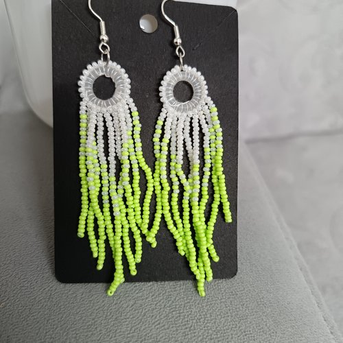 Boucles d'oreilles pendantes en perles, accessoires bijoux pour femme, boucles d'oreilles tissées à l aiguille