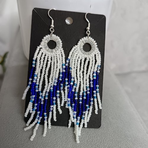 Boucles d'oreilles pendantes en perles, accessoires bijoux pour femme, boucles d'oreilles tissées à l aiguille