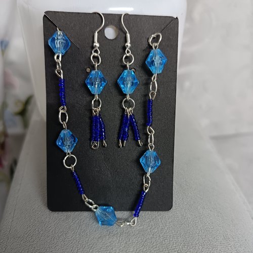 Ensembles de bijoux en perles, accessoires bijoux pour femme, boucles d'oreilles et bracelet en perles de cristal