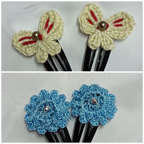 Barrette cheveux au crochet, accessoires coiffure