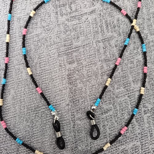 Chaîne de lunettes en perles, porte attache lunettes, accessoire bijou pour femme