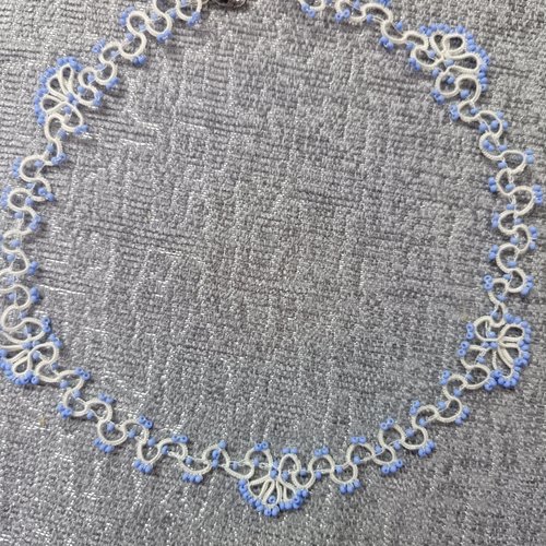 Collier ras du cou frivolité, accessoire bijou pour femme, collier dentelle à la navette, collier de charme fait main