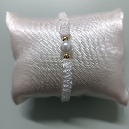 Bracelet macramé en perles, accessoire bijou pour femme, bracelet tressé, bracelet cordon coulissant fait main