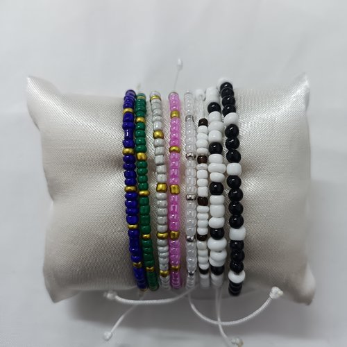 Bracelet macramé en perles, accessoires bijoux pour femme, bracelet fait main, cordon coulissant