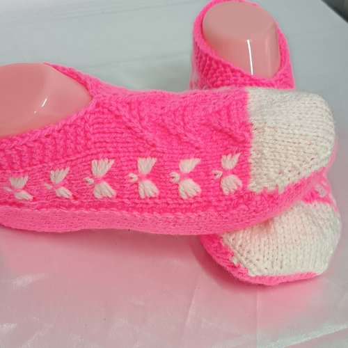 Chaussons tricotés pour femme, chaussons au tricot, accessoire pour femme