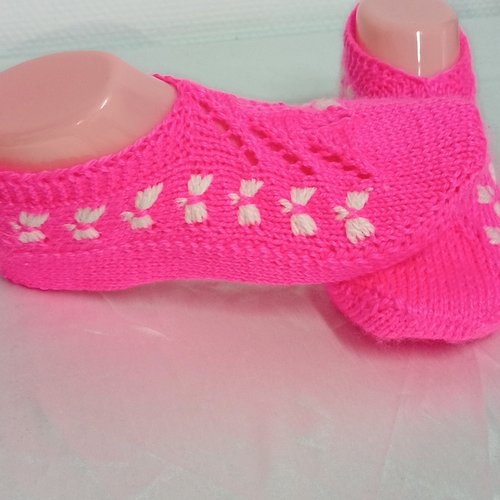 Chaussons tricotés pour femme, accessoire pour femme, chaussons au tricot